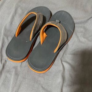 Gray and Orange Men’s Flip Flops